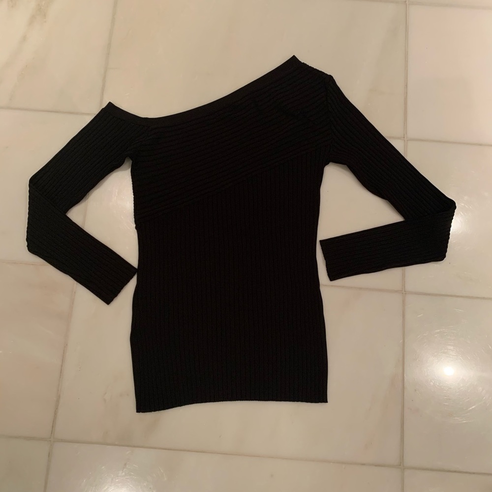 New BCBG one shoulder off sweater